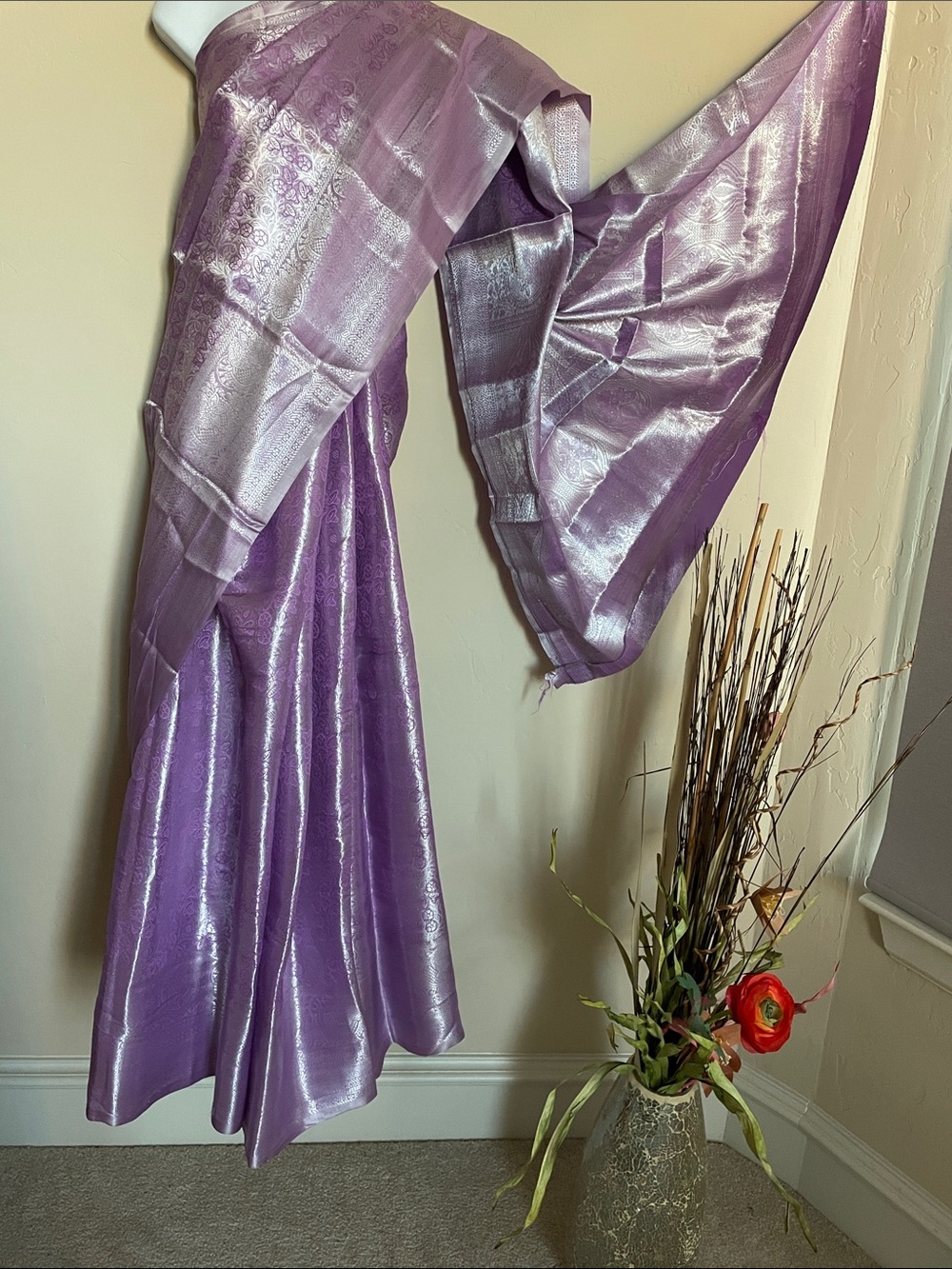 Shimmery Lavender saree